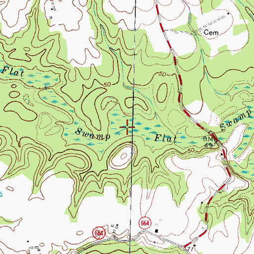 Topographic Map of Vicks Millpond (historical), VA