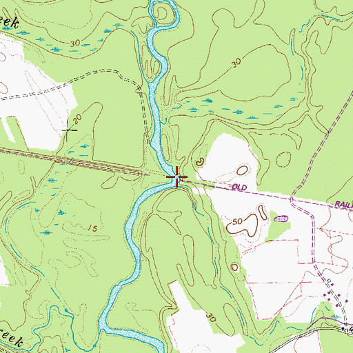 Topographic Map of Westbrooks Bridge (historical), VA