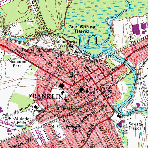 Topographic Map of First Christian Church, VA