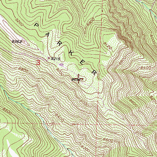 Topographic Map of Parker Ridge, CO