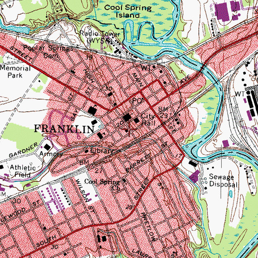 Topographic Map of High Street Methodist Episcopal Church, VA