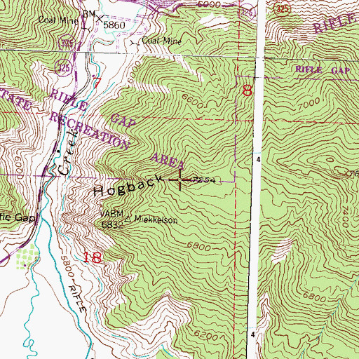 Topographic Map of Grand Hogback, CO
