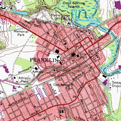 Topographic Map of Joseph P King Jr Middle School, VA