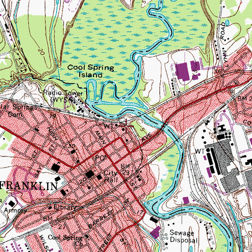 Topographic Map of Sanctified Church, VA