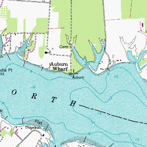 Topographic Map of Auburn Wharf Landing, VA