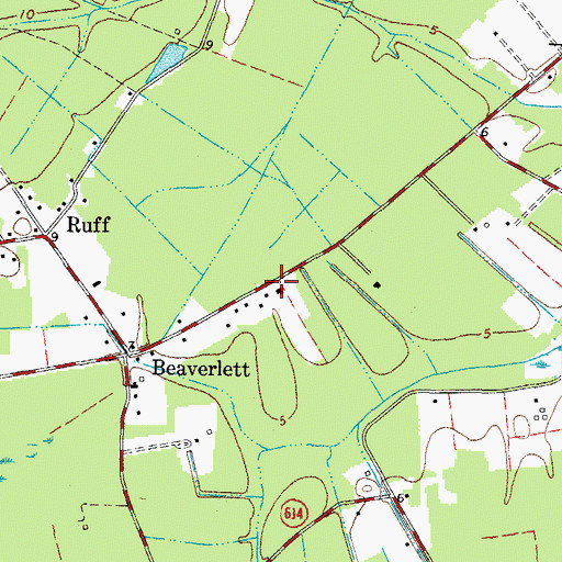 Topographic Map of Beaverdam School (historical), VA