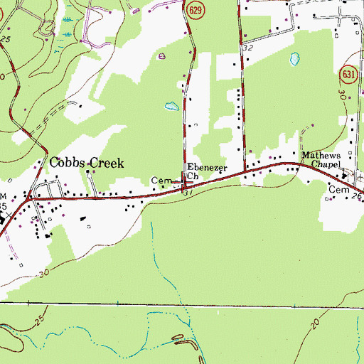 Topographic Map of Ebenezer Cemetery, VA
