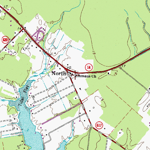 Topographic Map of Emmaus Cemetery, VA