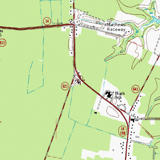 Topographic Map of First Baptist Church, VA