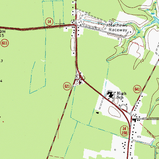 Topographic Map of First Baptist Church Cemetery, VA