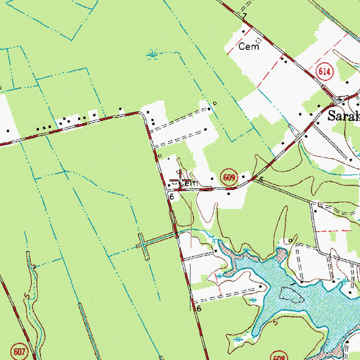 Topographic Map of Hamburg School Cemetery, VA