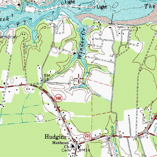 Topographic Map of Hudgins Cemetery, VA