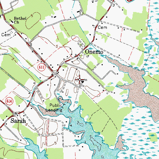 Topographic Map of Hudgins Cemetery, VA
