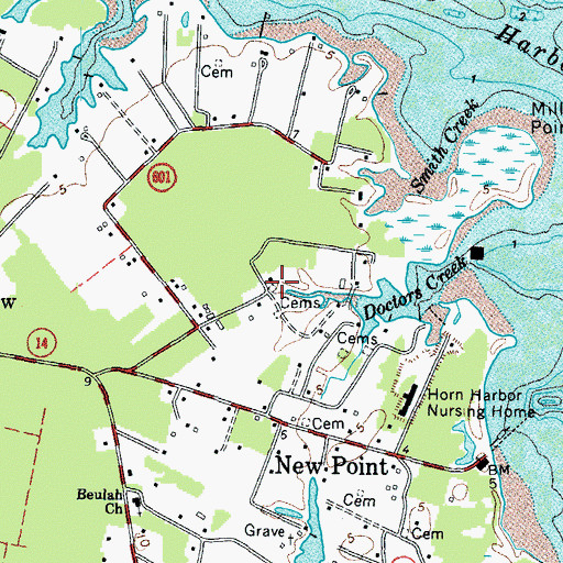 Topographic Map of Hudgins Cemetery, VA