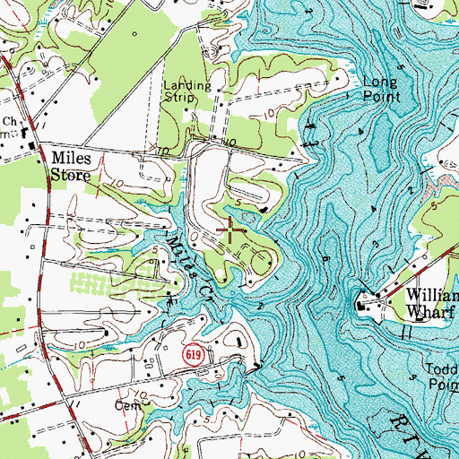 Topographic Map of Mickelborough Cemetery, VA