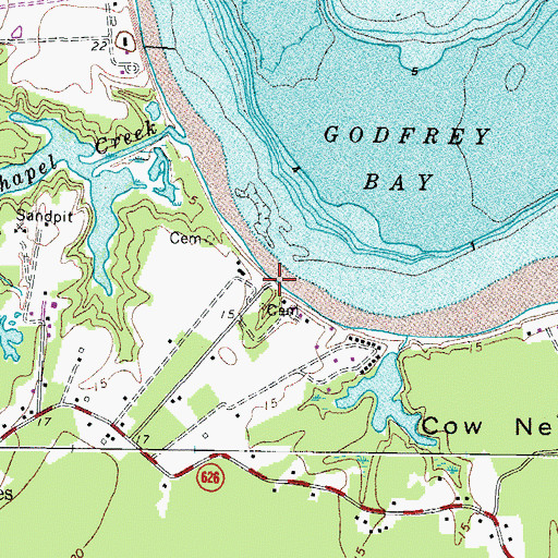 Topographic Map of Piankatank River Landing, VA