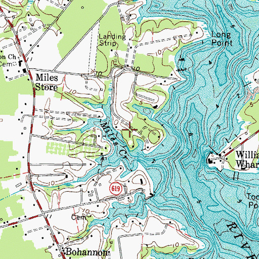 Topographic Map of Ruff Cemetery, VA