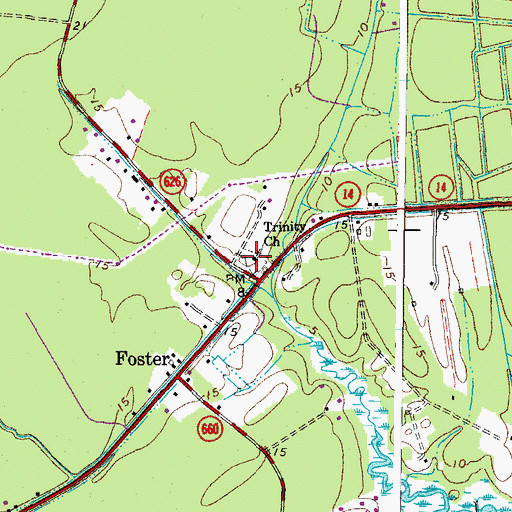 Topographic Map of Trinity Cemetery, VA