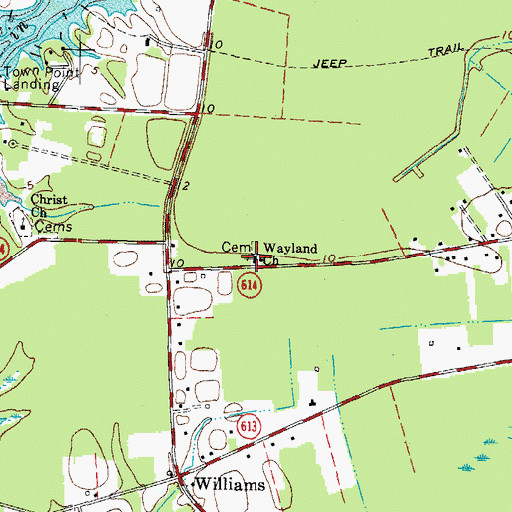Topographic Map of Wharf Lane School (historical), VA