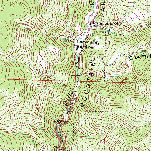 Topographic Map of Sawmill Gulch, CO