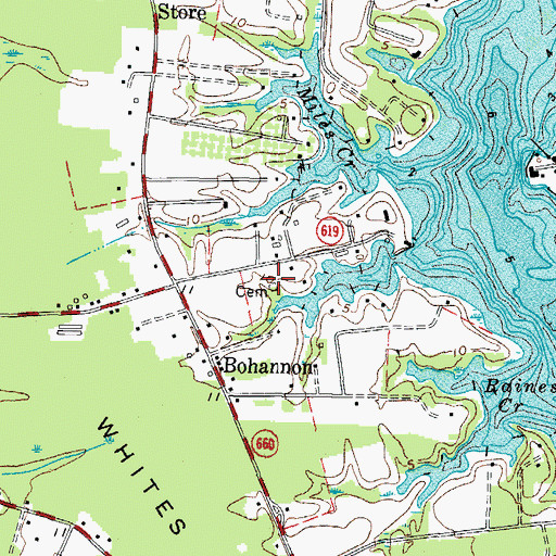 Topographic Map of White Cemetery, VA