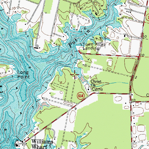 Topographic Map of Williams Cemetery, VA