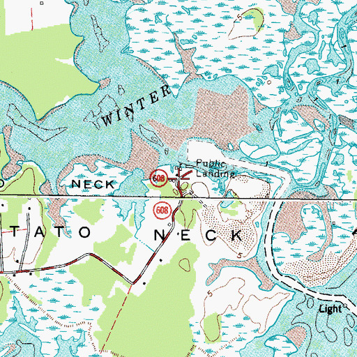 Topographic Map of Winter Harbor Haven, VA