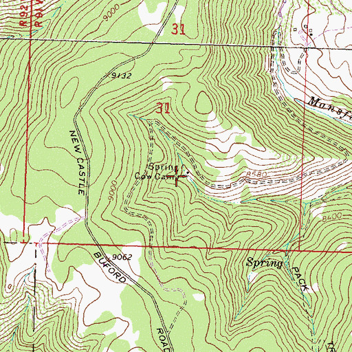 Topographic Map of Spring Cow Camp, CO