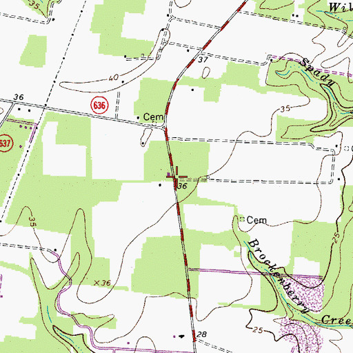 Topographic Map of Beverly, VA
