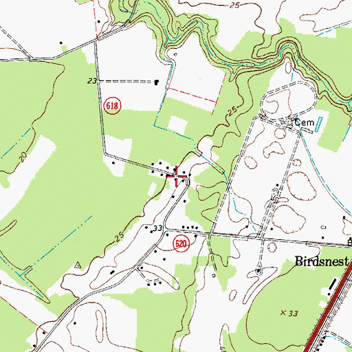 Topographic Map of Cardinal Estates, VA