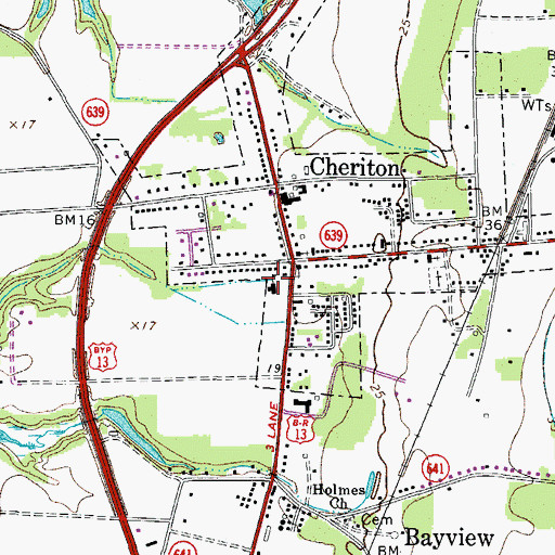 Topographic Map of Cheriton Elementary School, VA