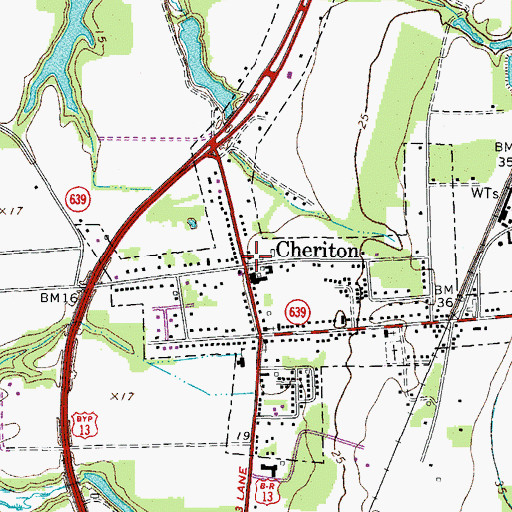 Topographic Map of Cheriton Post Office, VA