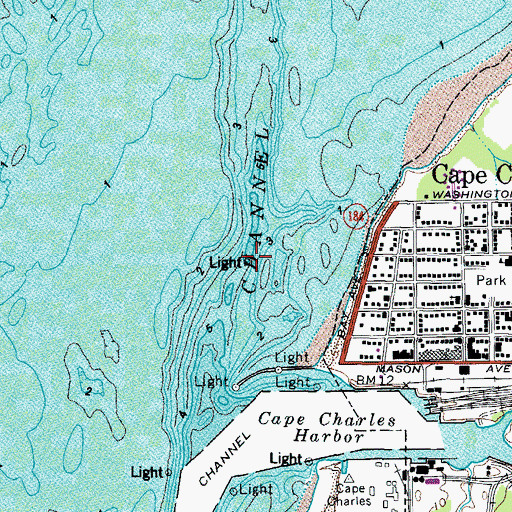 Topographic Map of Cherrystone Channel Light 13, VA