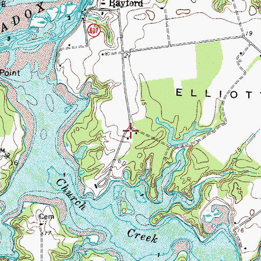 Topographic Map of Church Creek Point, VA
