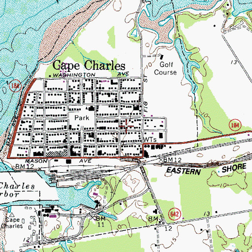 Topographic Map of Emmanuel Episcopal Church, VA