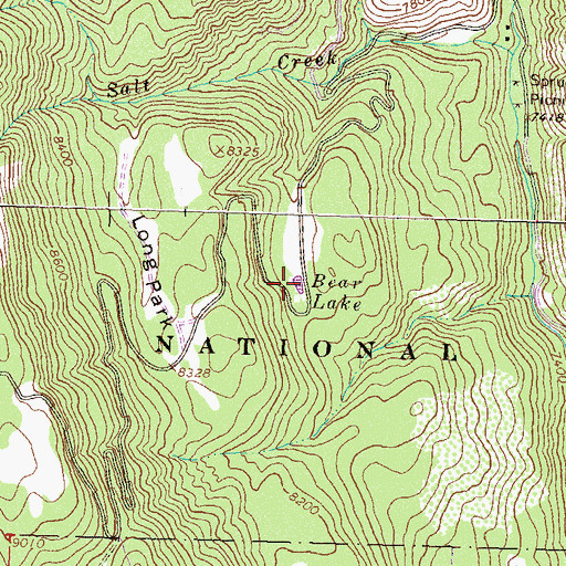 Topographic Map of Bear Lake, CO