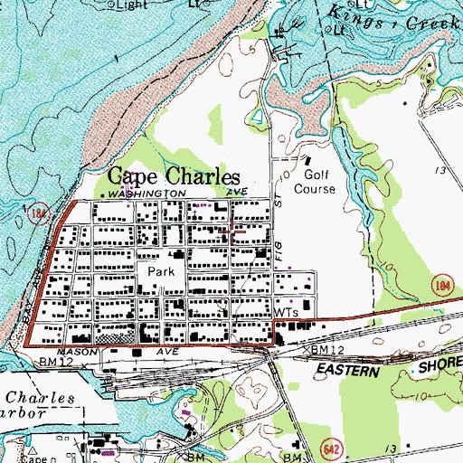 Topographic Map of First Baptist Church, VA