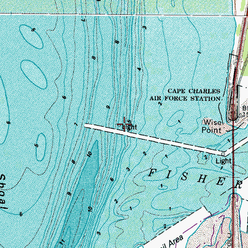 Topographic Map of Fishermans Island Light, VA