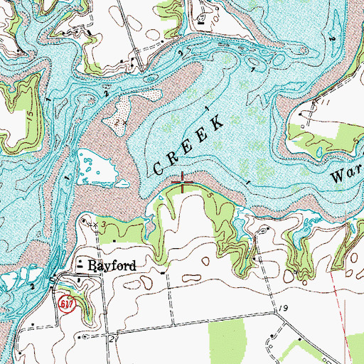 Topographic Map of Gull Point, VA