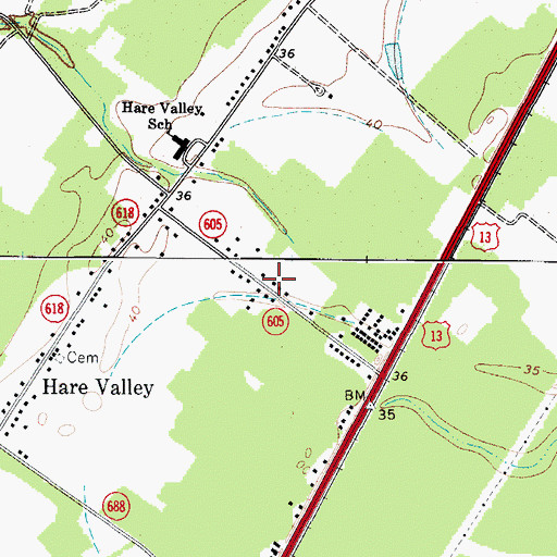 Topographic Map of Hare Valley Estates, VA