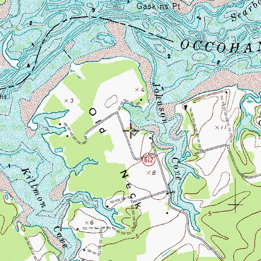 Topographic Map of Johnson Cove, VA
