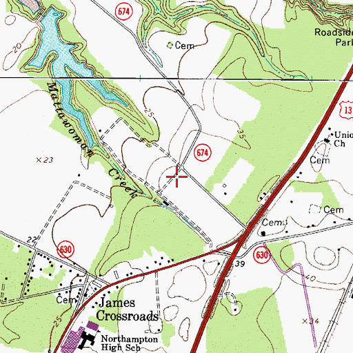 Topographic Map of Kendall Grove Estates, VA