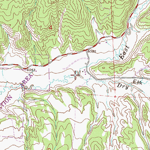 Topographic Map of Dry Rifle Creek, CO