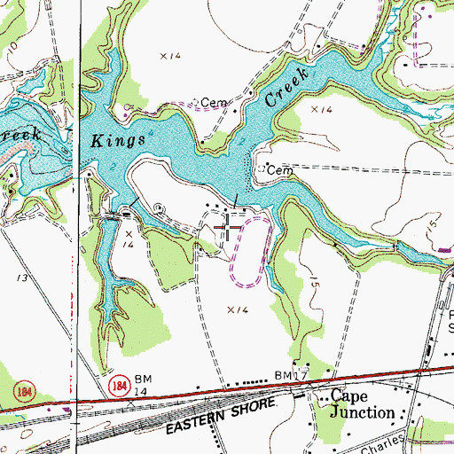 Topographic Map of Kings Creek Landing, VA
