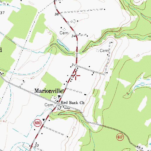 Topographic Map of Marionville Post Office, VA