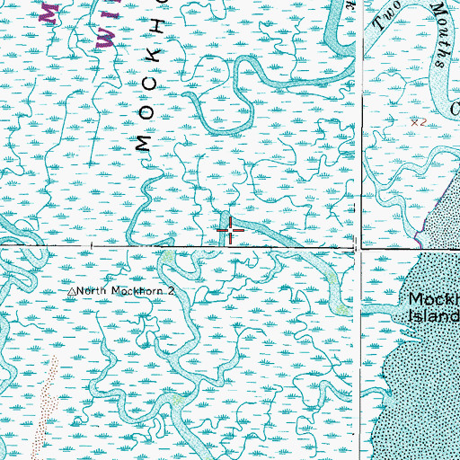 Topographic Map of Mockhorn Island State Wildlife Management Area, VA