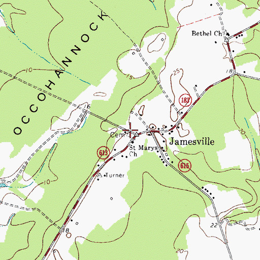 Topographic Map of Mount Zion Church, VA