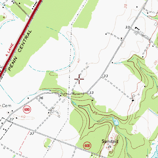 Topographic Map of Nassawadox Estates, VA