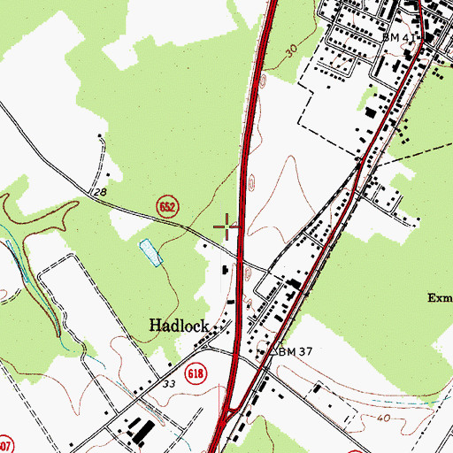 Topographic Map of Northampton Shopping Center, VA