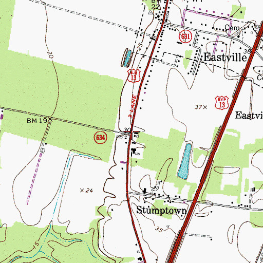 Topographic Map of Nottingham, VA